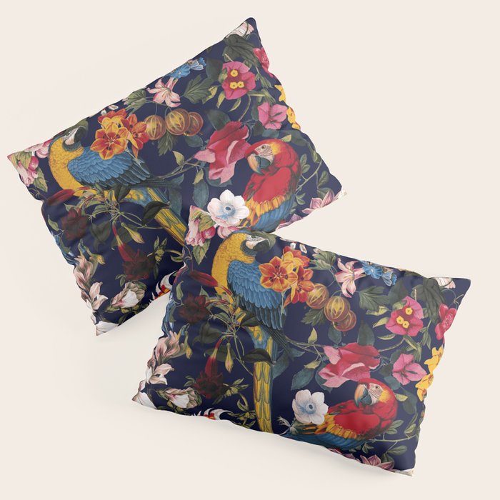 Tropical Birds of the Jungle Pillow Sham Gallery Image 1