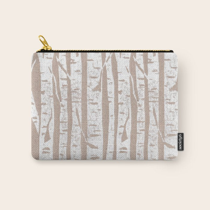 Woodcut Birches Carry All Pouch Gallery Image 1