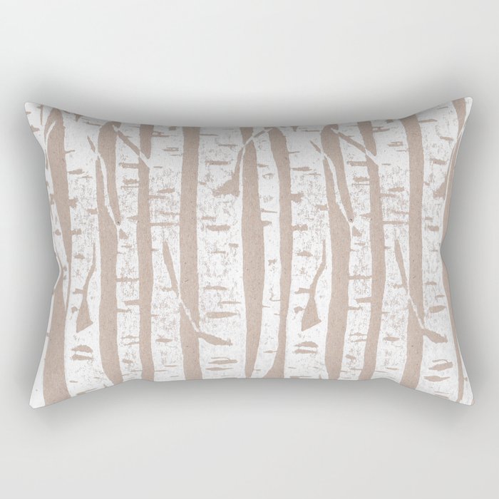 Woodcut Birches Rectangular Pillow Gallery Image 2