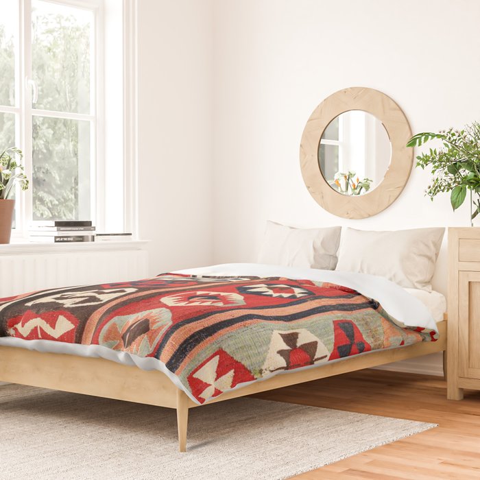 Mut  Antique Mersin Turkish Kilim Print Duvet Cover Gallery Image 2