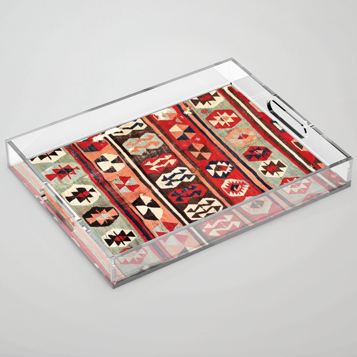 Mut  Antique Mersin Turkish Kilim Print Acrylic Tray Gallery Image 1