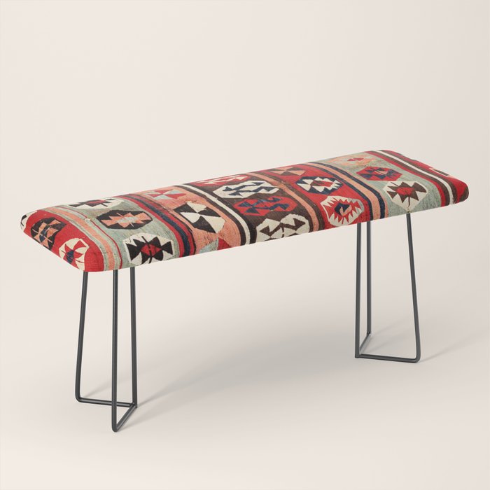 Mut  Antique Mersin Turkish Kilim Print Bench Gallery Image 1