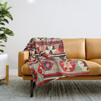 Mut  Antique Mersin Turkish Kilim Print Throw Blanket Gallery Image 1