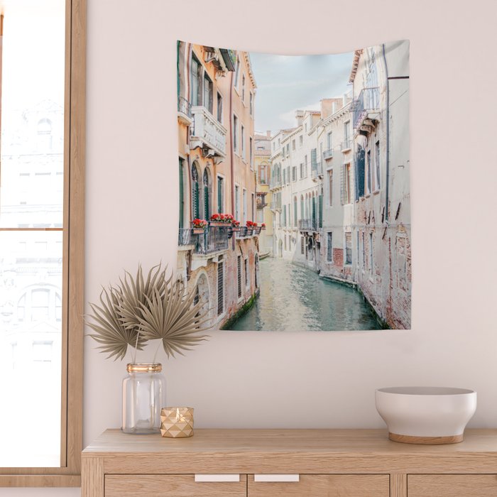 Venice Canal #1 - Italy Travel Photography Wall Tapestry Gallery Image 2