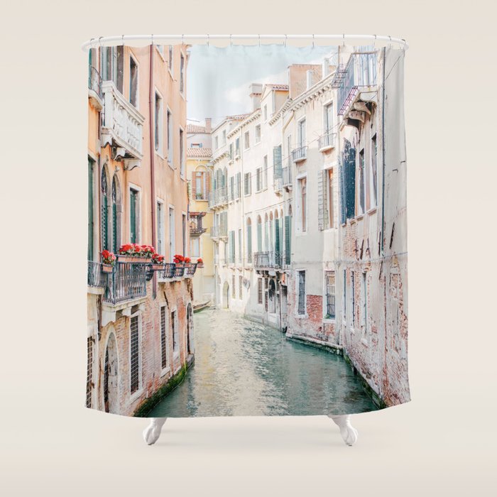 Venice Canal #1 - Italy Travel Photography Shower Curtain Gallery Image 1