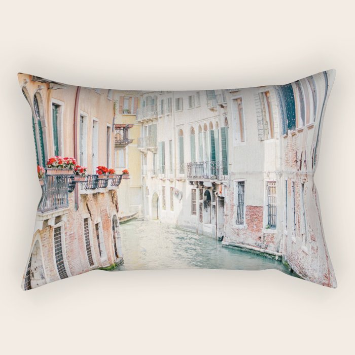 Venice Canal #1 - Italy Travel Photography Rectangular Pillow Gallery Image 1