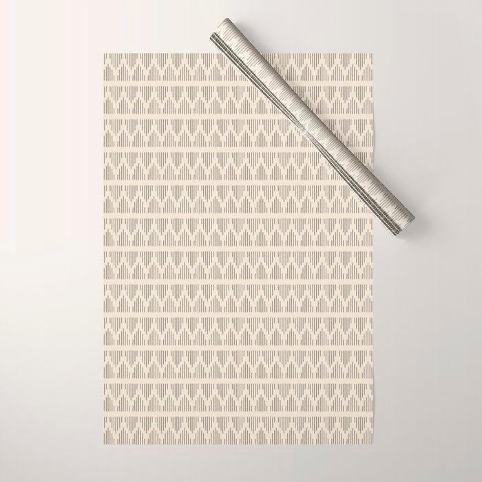 Modern Mudcloth 3, Black on Cream Wrapping Paper Gallery Image 1