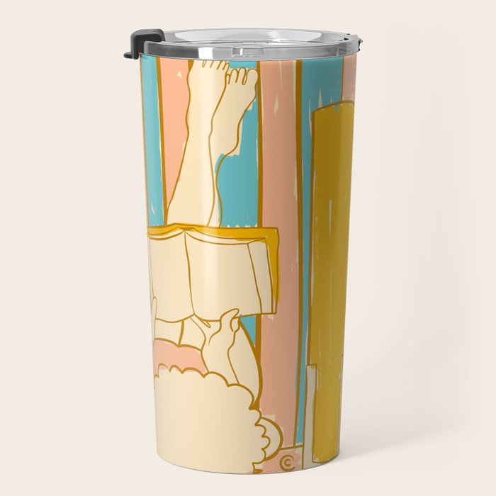 Portrait of a Woman Reading - Quiet Time 4 Travel Mug Gallery Image 3