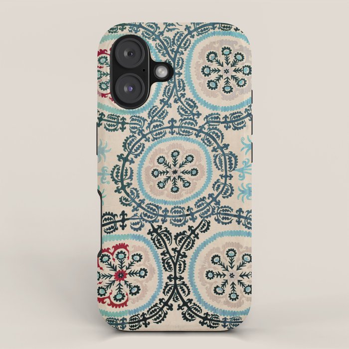 Ferghana Suzani  Northeast Uzbekistan Embroidery Print iPhone Case Gallery Image 1