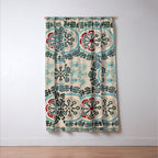 Ferghana Suzani  Northeast Uzbekistan Embroidery Print Window Curtain Gallery Image 3