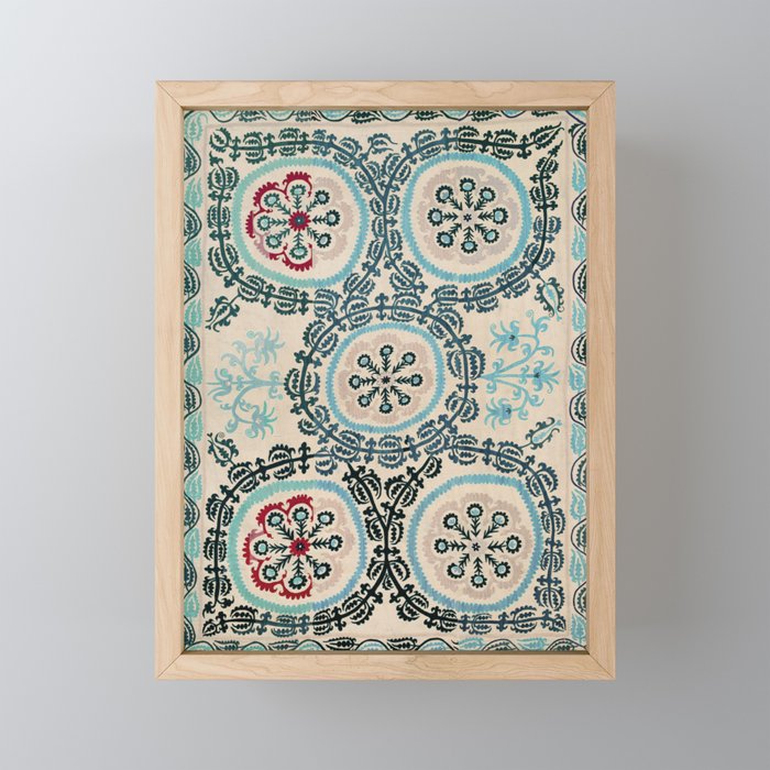 Ferghana Suzani  Northeast Uzbekistan Embroidery Print Mini Art Print Gallery Image 1