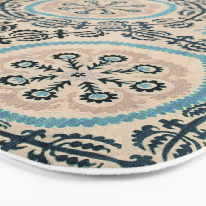 Ferghana Suzani  Northeast Uzbekistan Embroidery Print Bath Mat Gallery Image 3