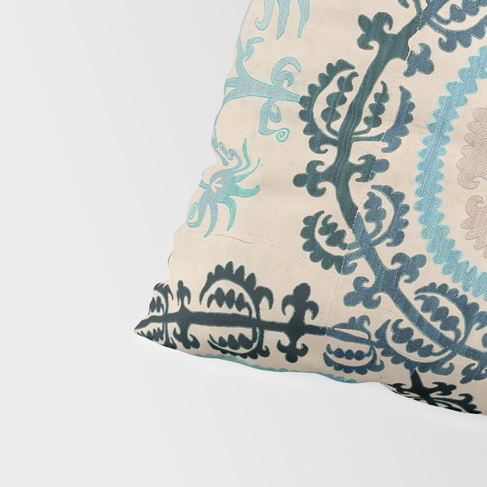 Ferghana Suzani  Northeast Uzbekistan Embroidery Print Pillow Sham Gallery Image 4