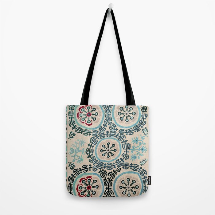 Ferghana Suzani  Northeast Uzbekistan Embroidery Print Tote Bag Gallery Image 2