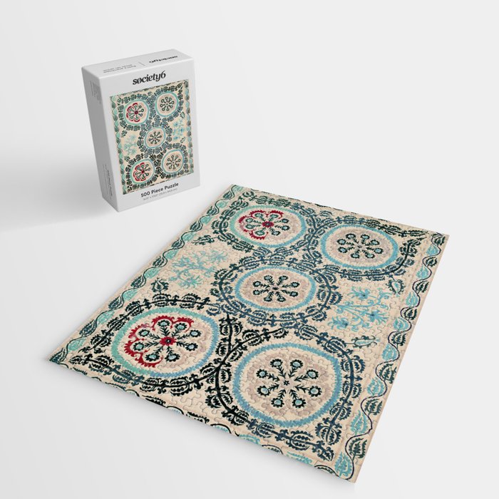 Ferghana Suzani  Northeast Uzbekistan Embroidery Print Jigsaw Puzzle Gallery Image 2