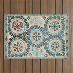 Ferghana Suzani  Northeast Uzbekistan Embroidery Print Outdoor Rug Gallery Image 1