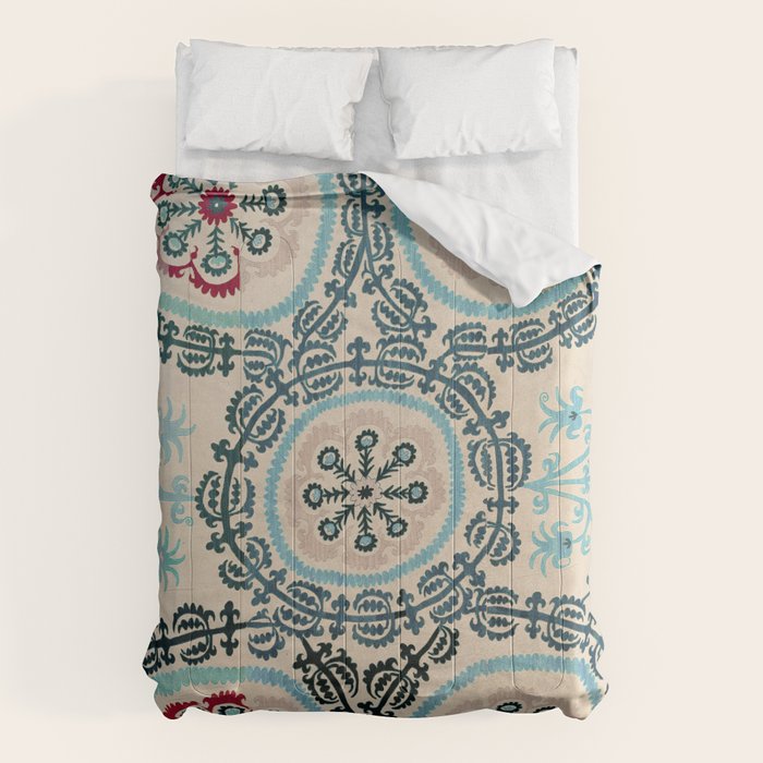 Ferghana Suzani  Northeast Uzbekistan Embroidery Print Comforter Gallery Image 1