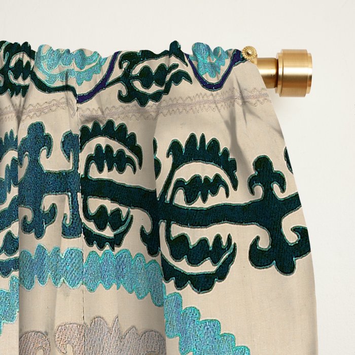 Ferghana Suzani  Northeast Uzbekistan Embroidery Print Window Curtain Gallery Image 2