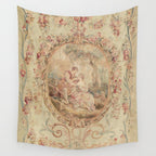 Antique 18th Century Louis XV Romantic Lovers French Beauvais Tapestry Wall Tapestry Gallery Image 4