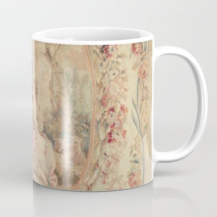 Antique 18th Century Louis XV Romantic Lovers French Beauvais Tapestry Coffee Mug Gallery Image 1