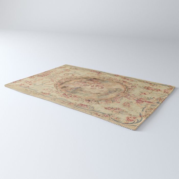 Antique 18th Century Louis XV Romantic Lovers French Beauvais Tapestry Rug Gallery Image 3