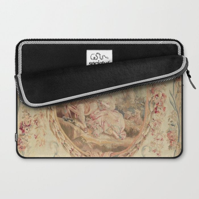 Antique 18th Century Louis XV Romantic Lovers French Beauvais Tapestry Laptop Sleeve Gallery Image 2