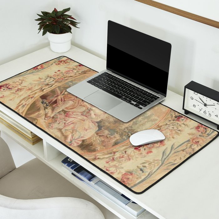 Antique 18th Century Louis XV Romantic Lovers French Beauvais Tapestry Desk Mat Gallery Image 2
