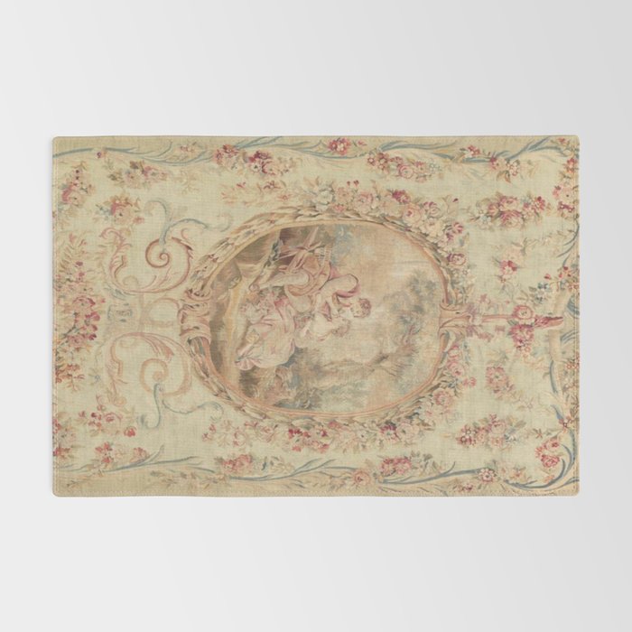 Antique 18th Century Louis XV Romantic Lovers French Beauvais Tapestry Rug Gallery Image 2