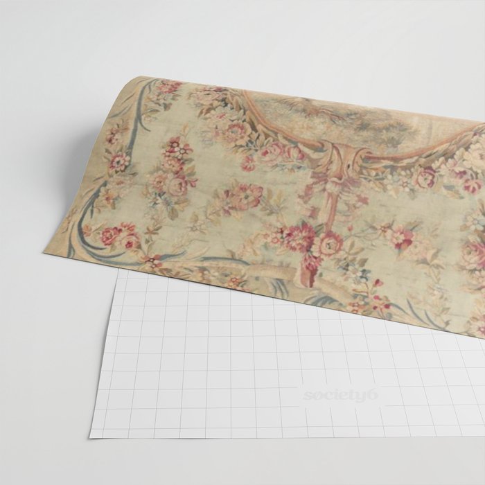 Antique 18th Century Louis XV Romantic Lovers French Beauvais Tapestry Wrapping Paper Gallery Image 2