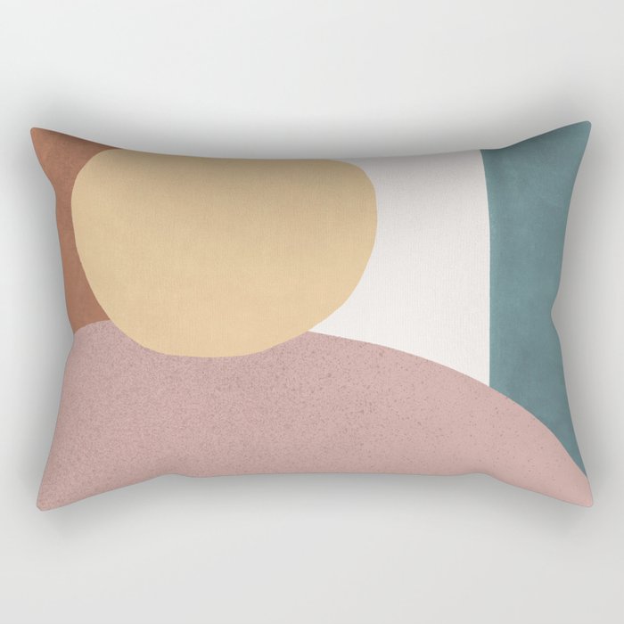Abstract Earth 1-1 - Painted Shapes Rectangular Pillow Gallery Image 1