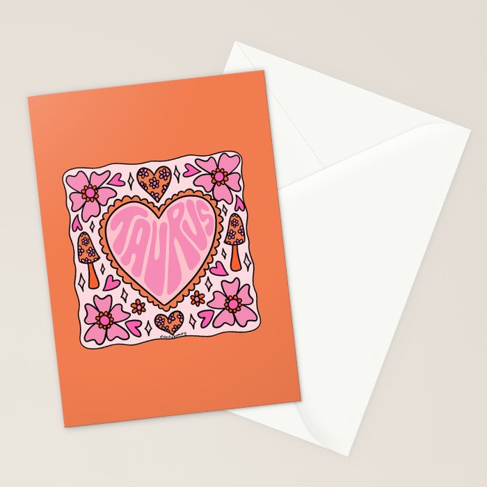 Taurus Heart Stationery Card Gallery Image 2
