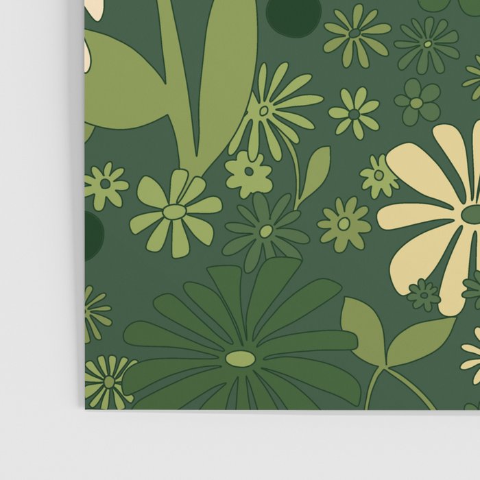 Birds & Flowers Green Poster Gallery Image 3