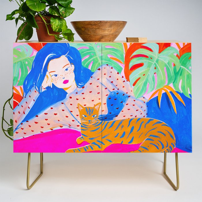 Relaxing with Cat Credenza Gallery Image 1