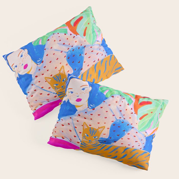 Relaxing with Cat Pillow Sham Gallery Image 3