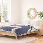 Retro Fantasy Swirl Abstract in Blue and Cream Duvet Cover Gallery Image 2