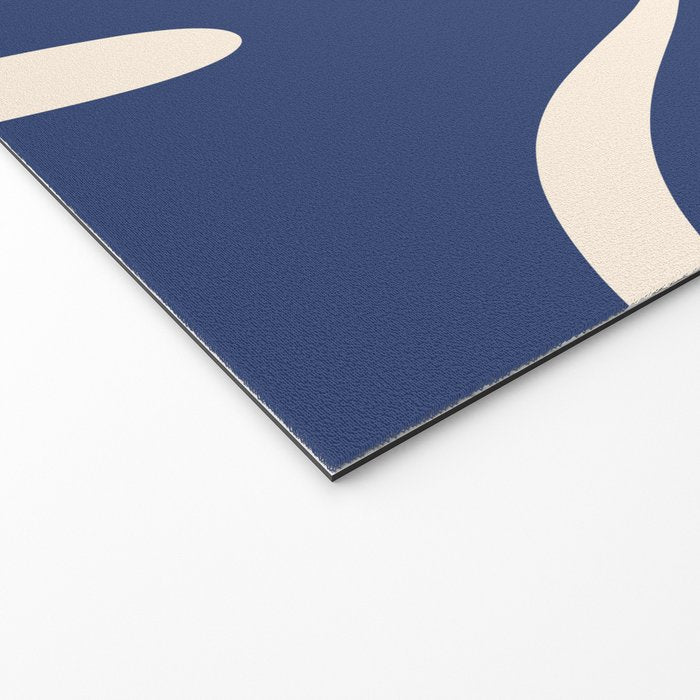 Retro Fantasy Swirl Abstract in Blue and Cream Welcome Mat Gallery Image 2