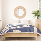 Retro Fantasy Swirl Abstract in Blue and Cream Duvet Cover Gallery Image 3