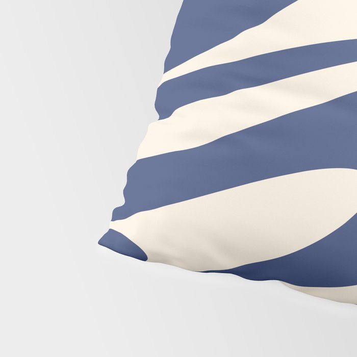 Retro Fantasy Swirl Abstract in Blue and Cream Pillow Sham Gallery Image 4