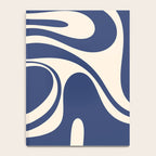 Retro Fantasy Swirl Abstract in Blue and Cream Notebook Gallery Image 4