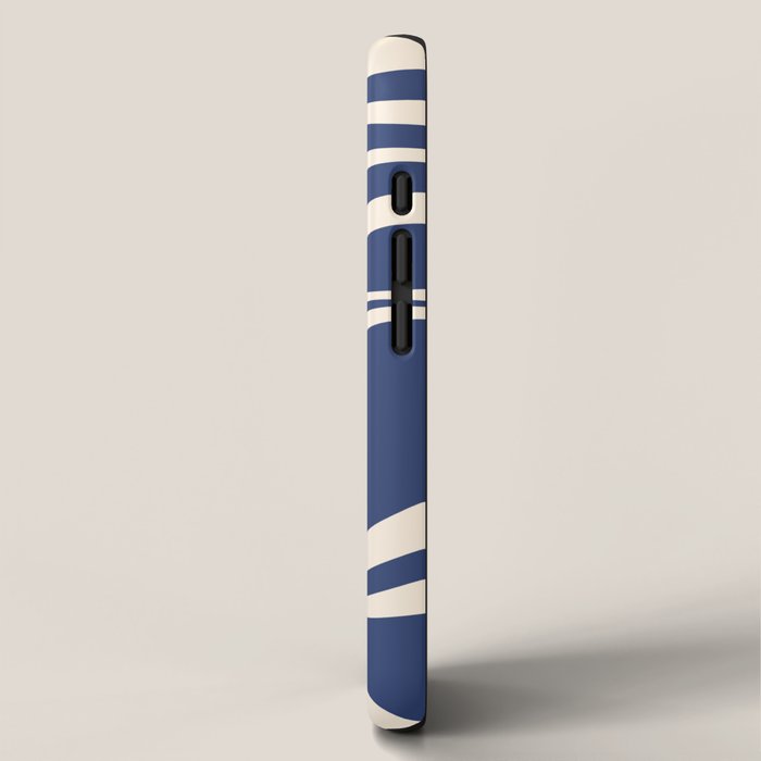 Retro Fantasy Swirl Abstract in Blue and Cream iPhone Case Gallery Image 2