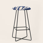Retro Fantasy Swirl Abstract in Blue and Cream Stool Gallery Image 1