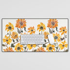 Sunflower Watercolor â Yellow & Black Palette Desk Mat Gallery Image 1