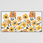 Sunflower Watercolor â Yellow & Black Palette Desk Mat Gallery Image 3