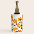Sunflower Watercolor - Yellow & Black Palette Wine Chiller Gallery Image 1