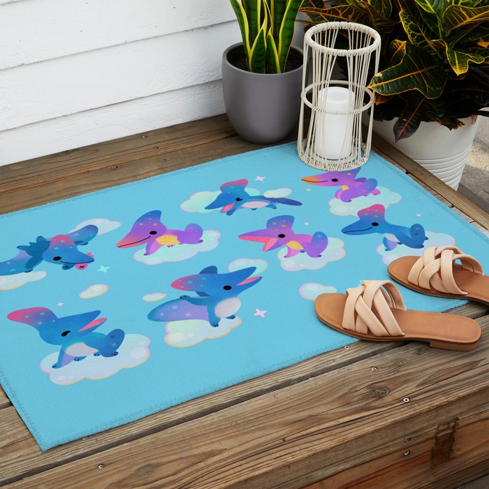 Pteranodon in the blue sky Outdoor Rug Gallery Image 2