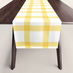 Yellow geometric plaid gingham pattern Table Runner Gallery Image 1