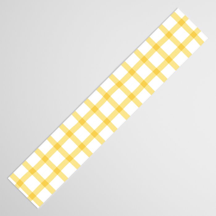 Yellow geometric plaid gingham pattern Table Runner Gallery Image 3