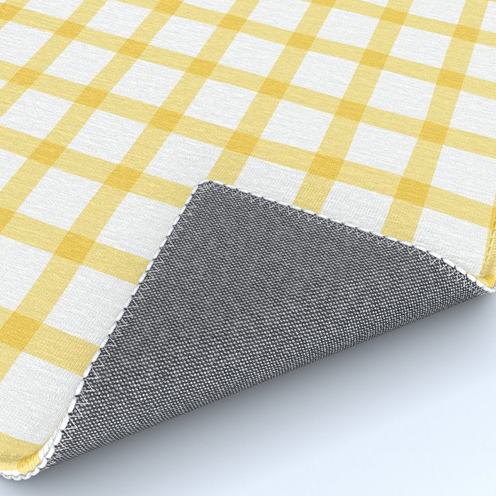 Yellow geometric plaid gingham pattern Rug Gallery Image 4