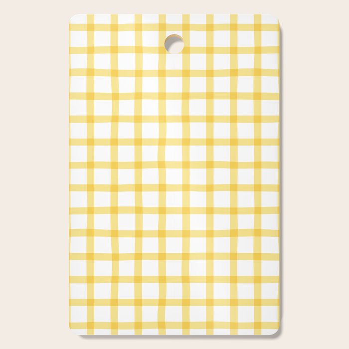Yellow geometric plaid gingham pattern Cutting Board Gallery Image 1