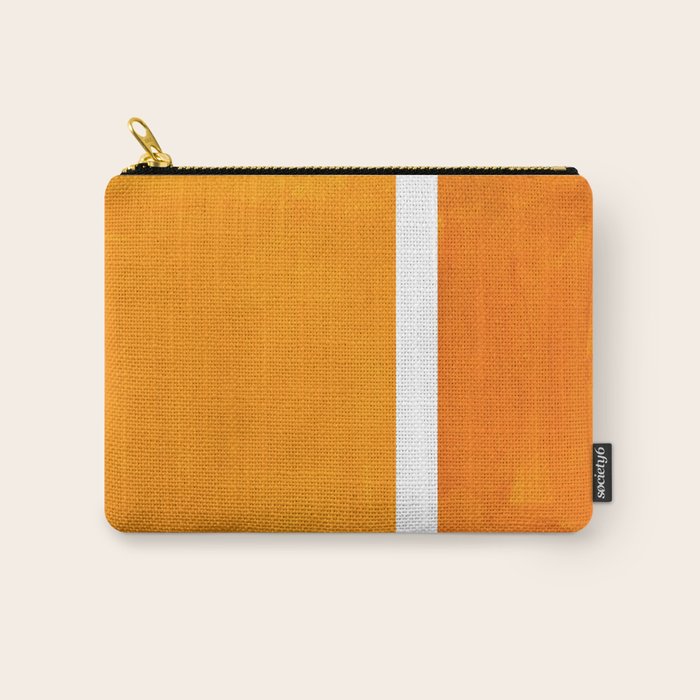 Antique Yellow  & Yellow Ochre Mid Century Modern Abstract Minimalist Rothko Color Field Squares Carry All Pouch Gallery Image 1